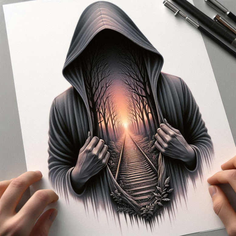 other-dark tattoo design ideas Surrealism fantasy-inspired haunting for neck
