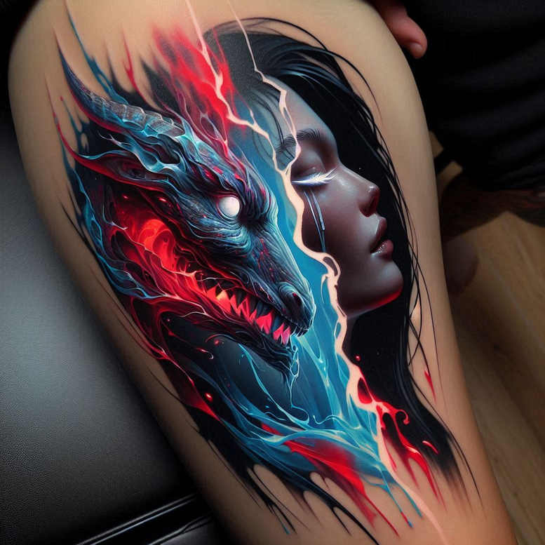other-dark tattoo design ideas saturated horror for elbow