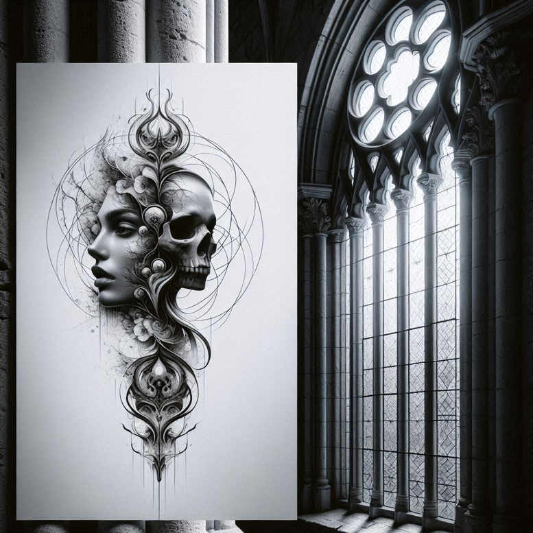 other-dark tattoo design ideas Surrealism phantasmagoria invisible entity embodying determination