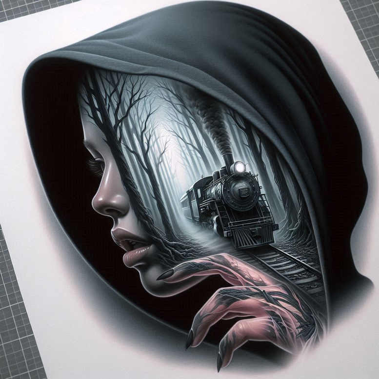 other-dark tattoo design ideas Surrealism bizarre macabre for lower leg