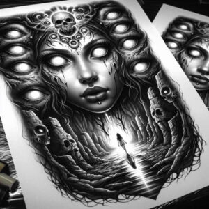other-dark tattoo design ideas Realism realistic dimension midnight symbolising endurance