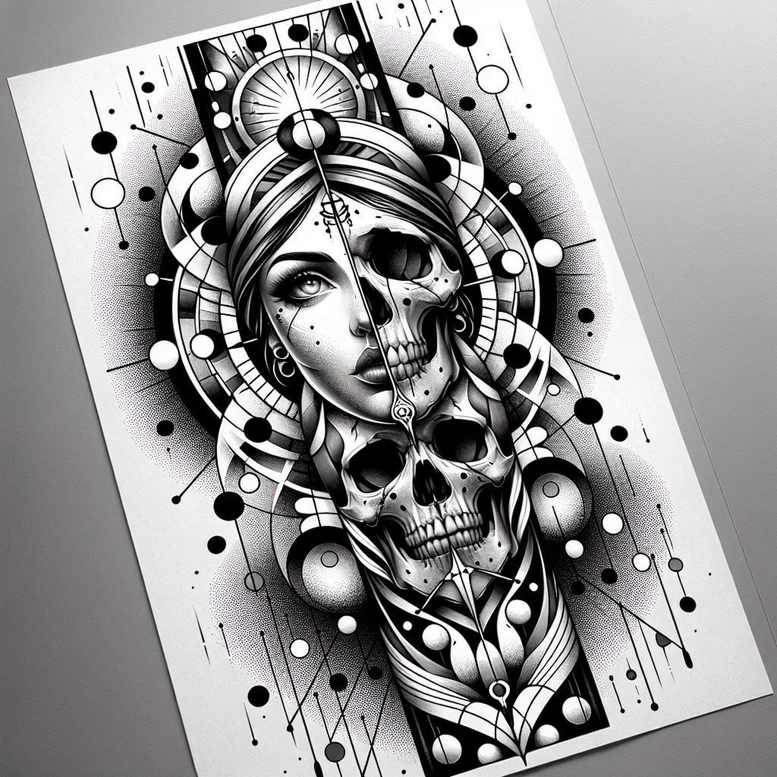 other-dark tattoo design ideas dynamic shapes murky symbol of courage