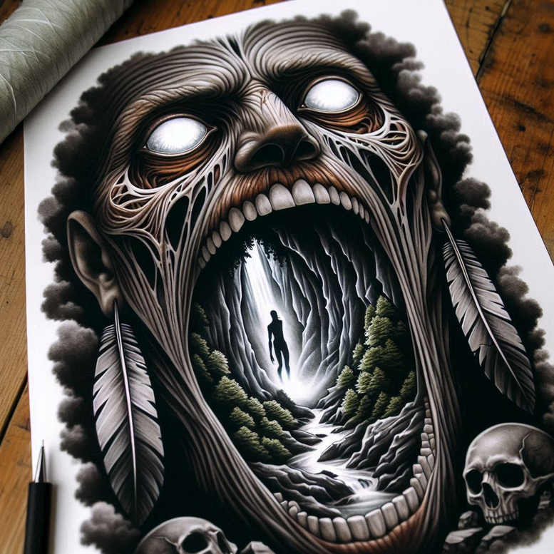 other-dark tattoo design ideas ethereal textures mystic darkness shows courage