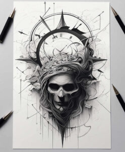 other-dark tattoo design ideas Surrealism otherworldly mystic embodying courage