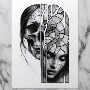 other-dark tattoo design ideas soft-focus night terror for behind ear