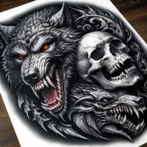 other-dark tattoo design ideas Realism anatomical accuracy nightmare for behind ear