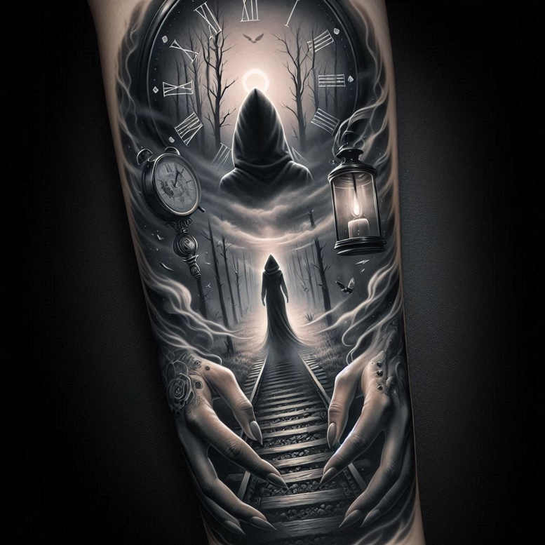 other-dark tattoo design ideas Realism hyper-realistic ominous meaning perseverance