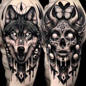 other-dark tattoo design ideas Surrealism psychological depth phantom endurance and power