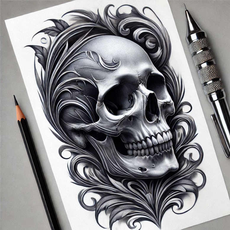other-dark tattoo design ideas detailed textures rotting for biceps