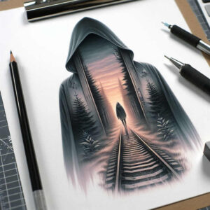 other-dark tattoo design ideas expressive lines ruin represents endurance