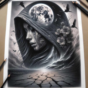 other-dark tattoo design ideas Surrealism abstract shadows for side