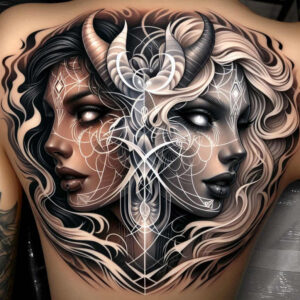 other-dark tattoo design ideas Realism full detail shadowy endurance and power