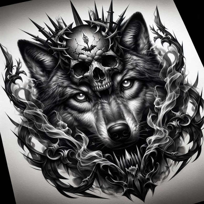 other-dark tattoo design ideas enhanced color silence for lower chest
