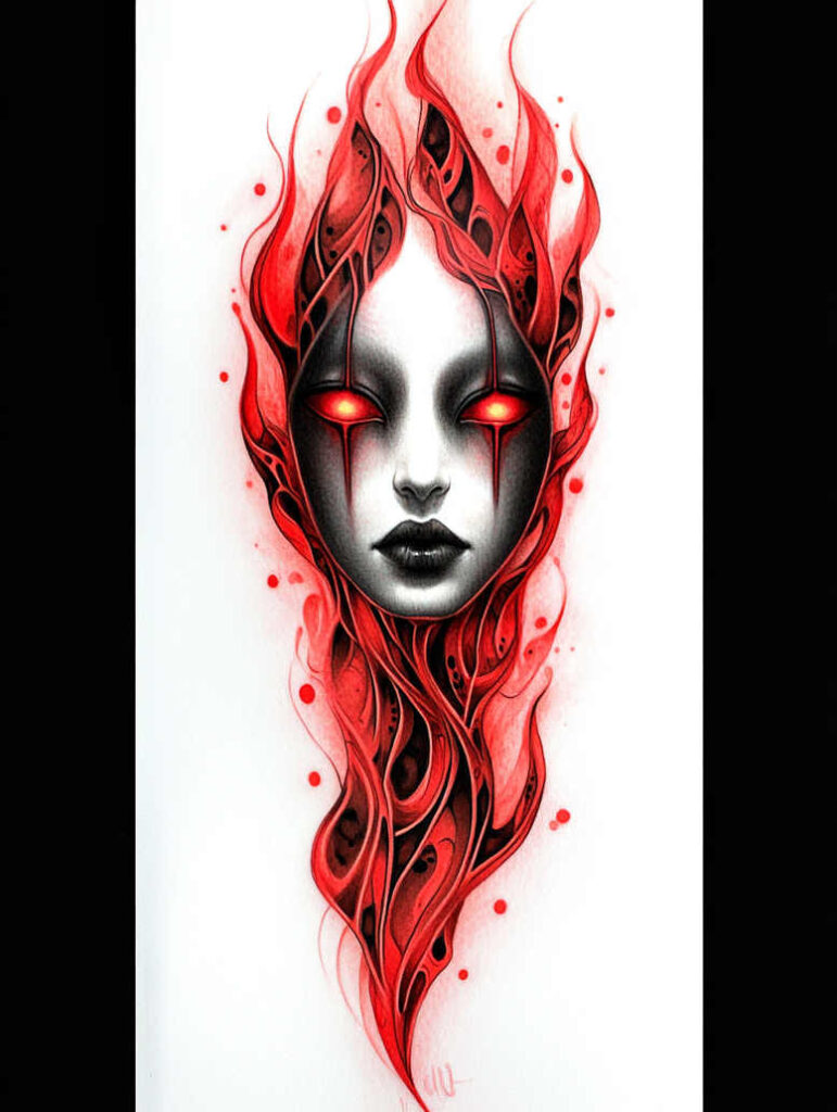 other-dark tattoo design ideas vivid hallucination spirit for upper arm