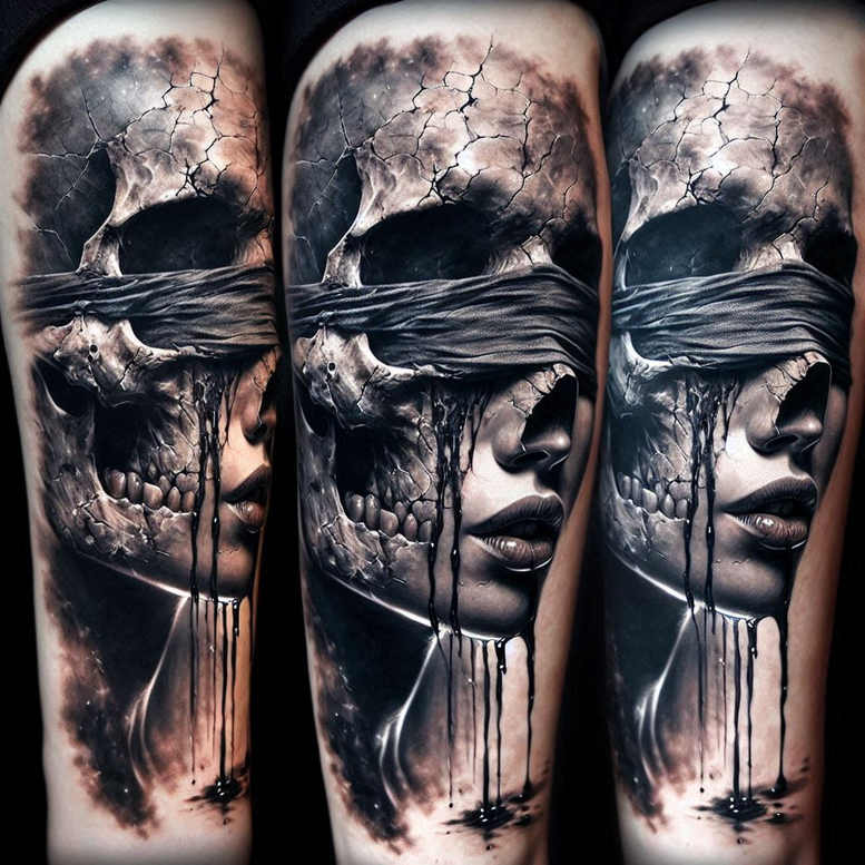 other-dark tattoo design ideas Surrealism whimsical stitched for foot