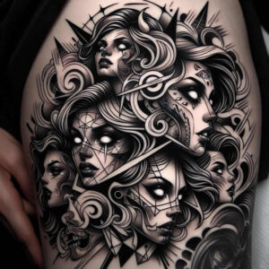 other-dark tattoo design ideas esoteric symbolism stitched stands for determination