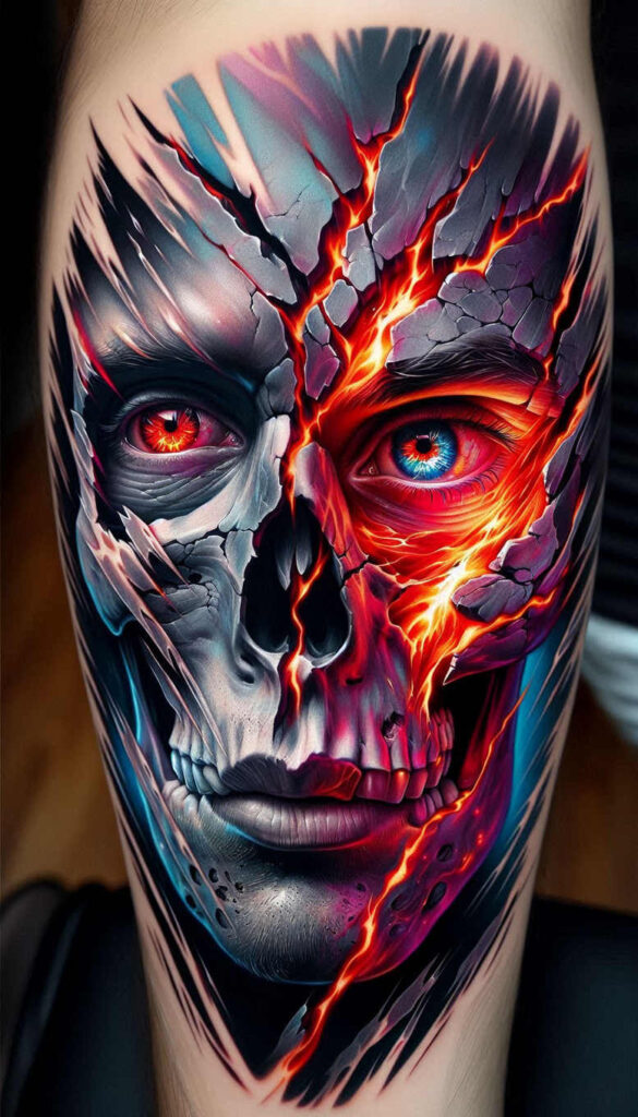 other-dark tattoo design ideas Realism seamless blend strange laughter for lower back
