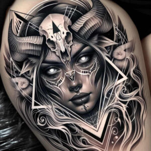 other-dark tattoo design ideas Realism sharp focus undead meaning courage