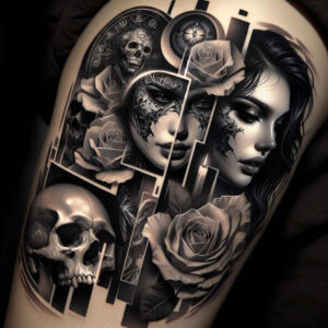 other-dark tattoo design ideas Realism natural look undead meaning resilience
