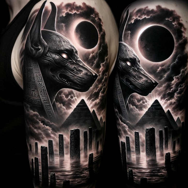 other-egypt tattoo design ideas Surrealism psychic energy divine for lower thigh