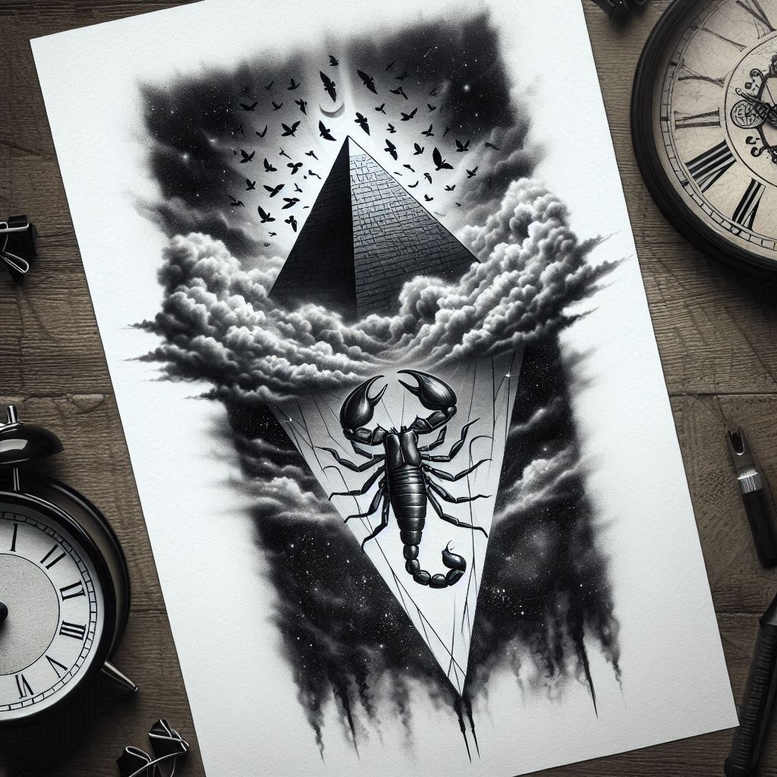 other-egypt tattoo design ideas Surrealism floating elements mythology symbolising strength