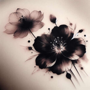 colorful-flowers – tattoo design ideas free ai generated – neotraditional-decorative-detail – for-calf – Gallery: other-flowers-inkby-ai
