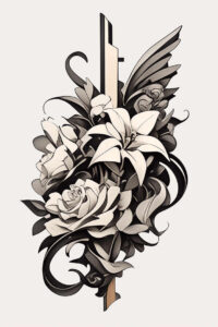 floral-tattoo – tattoo design ideas free ai generated – realism-detail-accuracy – for-spine – Gallery: other-flowers-inkby-ai