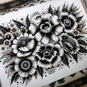 flower-energy-tattoo – tattoo design ideas free ai generated – realism-color-precision – for-nape – Gallery: other-flowers-inkby-ai