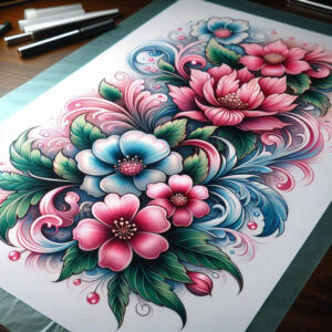 flower-nature-tattoo – tattoo design ideas free ai generated – surrealism-unreal – for-triceps – Gallery: other-flowers-inkby-ai