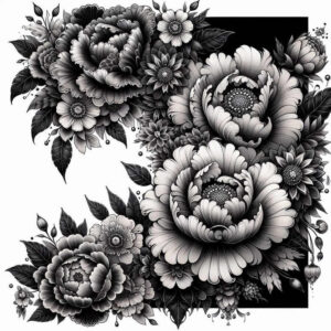 flower-traditional-tattoo-for-men – tattoo design ideas free ai generated – realism-blended-gradients – for-shoulder – Gallery: other-flowers-inkby-ai