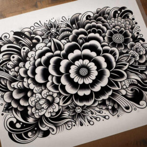 flowers-with-spiritual-symbolism – tattoo design ideas free ai generated – neotraditional-color-saturation – for-outer-arm – Gallery: other-flowers-inkby-ai