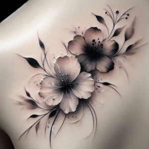 for-women-floral-tattoo – tattoo design ideas free ai generated – surrealism-fluid-forms – for-sternum – Gallery: other-flowers-inkby-ai