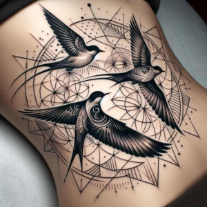 mystical-flower-tattoo – tattoo design ideas free ai generated – surrealism-vibrant-contrasts – for-hip – Gallery: other-flowers-inkby-ai