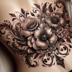 organic-line-flower-tattoo – tattoo design ideas free ai generated – realism-skin-realism – for-wrist – Gallery: other-flowers-inkby-ai