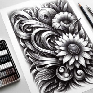 ornamental-flower-tattoo – tattoo design ideas free ai generated – realism-fine-lines – for-back-of-neck – Gallery: other-flowers-inkby-ai