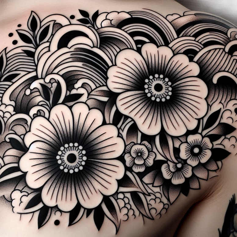 other-flowers tattoo design ideas no background blooming shows endurance