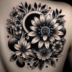 other-flowers tattoo design ideas ultra-thin floral silhouettes meaning courage