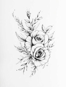 other-flowers tattoo design ideas thin line soft edges for full back