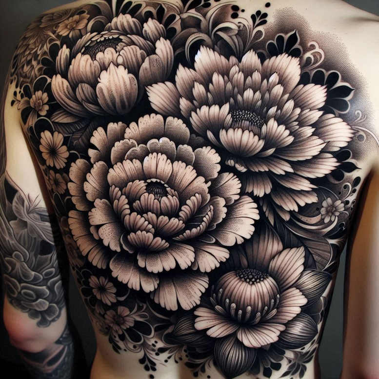 other-flowers tattoo design ideas gentle angle subtle shading for side