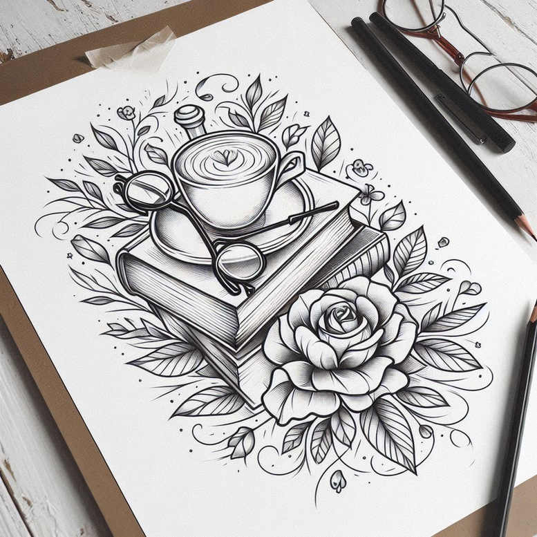 cinema-hobby – tattoo design ideas free ai generated – neotraditional-artistic-contrast – for-wrist-side – Gallery: other-hobby-inkby-ai