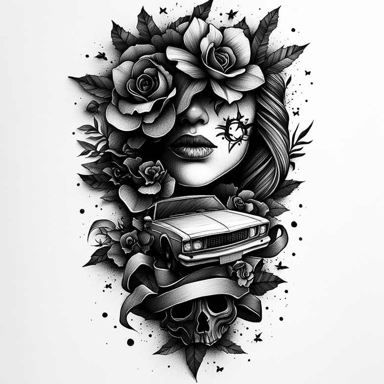 gardening-hobby – tattoo design ideas free ai generated – surrealism-hyperreal – for-upper-arm – Gallery: other-hobby-inkby-ai