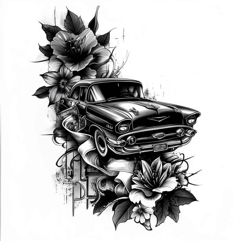 motorcycle-hobby – tattoo design ideas free ai generated – realism-realistic-proportions – for-back – Gallery: other-hobby-inkby-ai