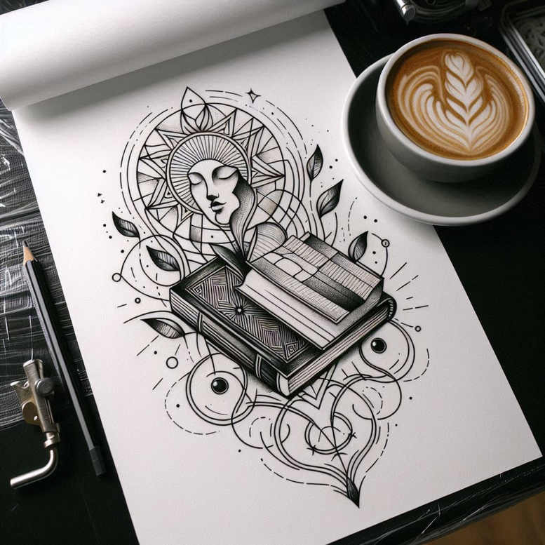 musical-instrument-hobby – tattoo design ideas free ai generated – realism-ink-layering – for-lower-thigh – Gallery: other-hobby-inkby-ai