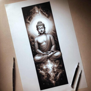 airy-touch – tattoo design ideas free ai generated – neotraditional-clean-fill – for-lower-back – Gallery: other-religions-inkby-ai