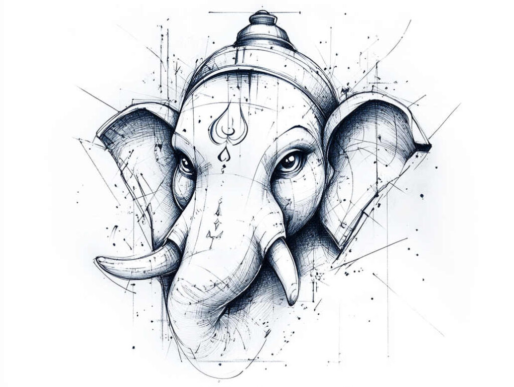 airy-touch – tattoo design ideas free ai generated – surrealism-impossible-forms – for-lower-chest – Gallery: other-religions-inkby-ai