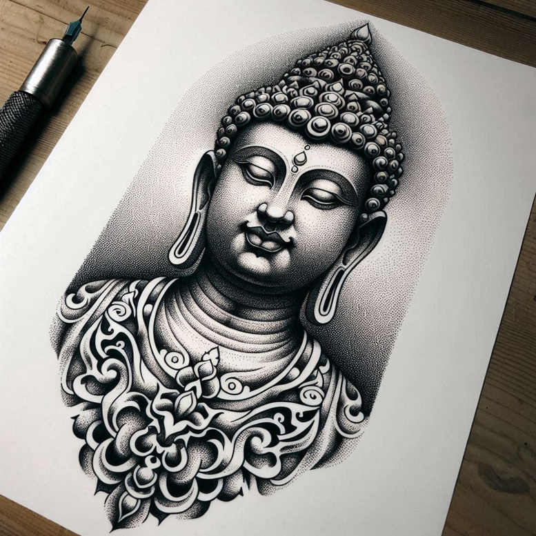 clean-shape – tattoo design ideas free ai generated – realism-clean-background – for-ankle – Gallery: other-religions-inkby-ai