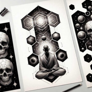 clean-shape – tattoo design ideas free ai generated – surrealism-spectral-hues – for-fingers – Gallery: other-religions-inkby-ai