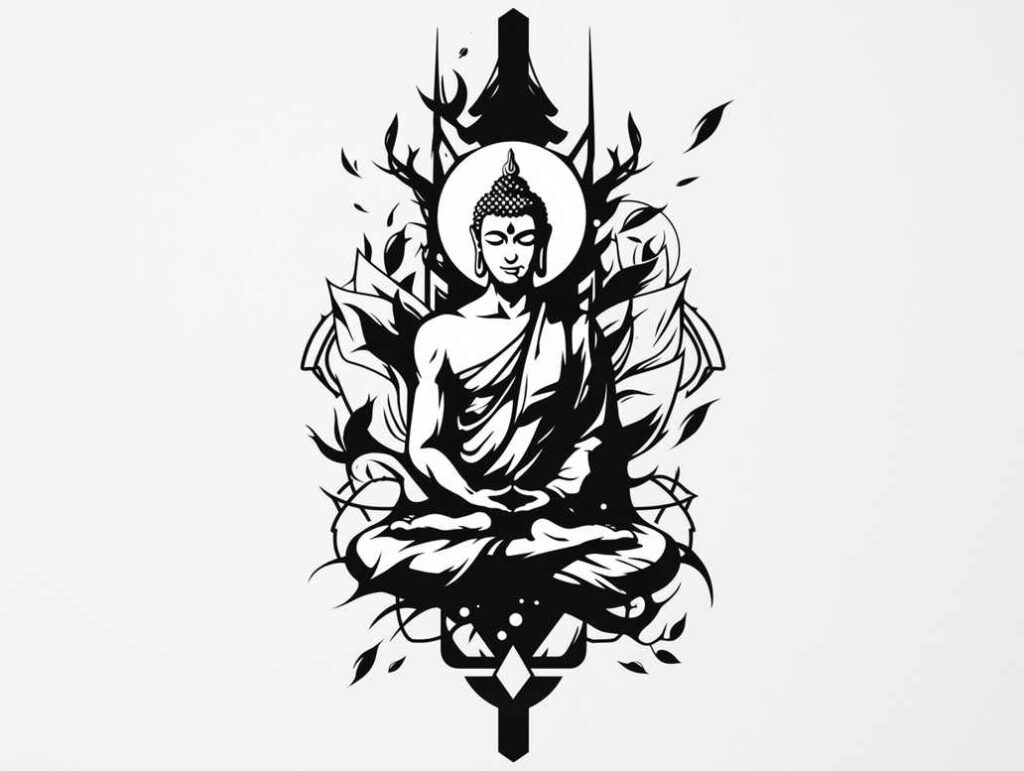 clean-stroke – tattoo design ideas free ai generated – neotraditional-artful-color – for-biceps – Gallery: other-religions-inkby-ai