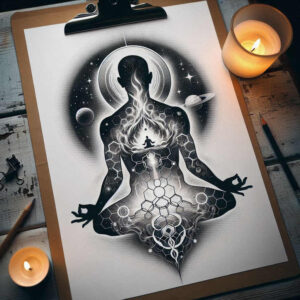 clean-stroke – tattoo design ideas free ai generated – neotraditional-bold-texture – for-upper-back – Gallery: other-religions-inkby-ai