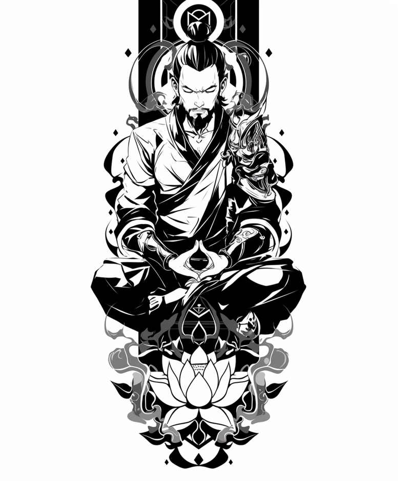 clean-stroke – tattoo design ideas free ai generated – realism-textured-skin – for-biceps – Gallery: other-religions-inkby-ai